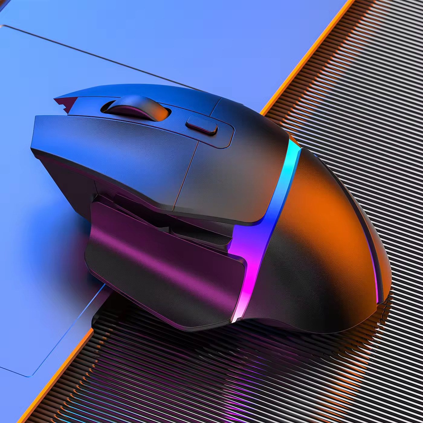 Bt Dual Mode Ergonomic RGB Backlight 7200 DPI Optical Sensor Wireless Gaming Mouse